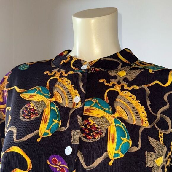 NOTATIONS WOMAN Women’s Black Faberge Egg Jewel Print Tunic Shirt Top 2X - Picture 3 of 14